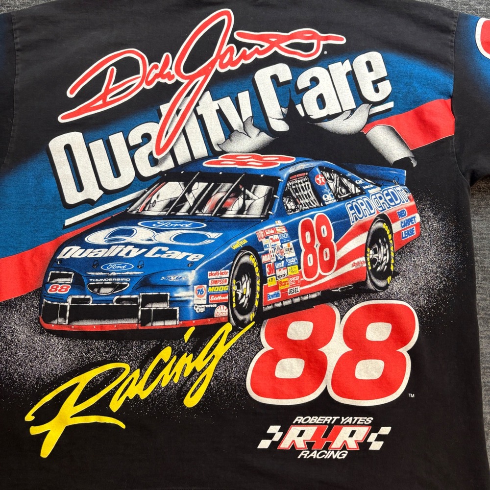 Vintage Dale Jarrett Graphic Tee Mens XL Racing T-Shirt Chase AOP USA NASCAR Y2K - Picture 4 of 9